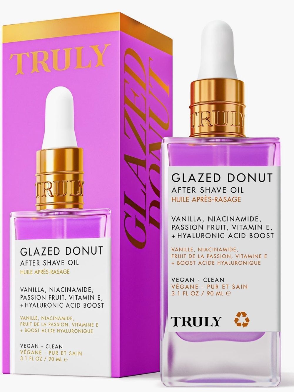 NEW Truly Beauty Glazed Donut after shave oil in a 3.1 oz bottle